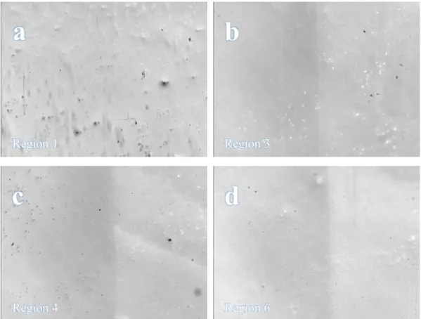 Fig.  3.1.4  shows  some  examples  of  the  regions  treated  with  lower  fluence  values