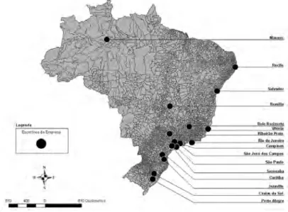 Figura 2 – Rede de escritórios da PricewaterhouseCoopers no Brasil, 2010