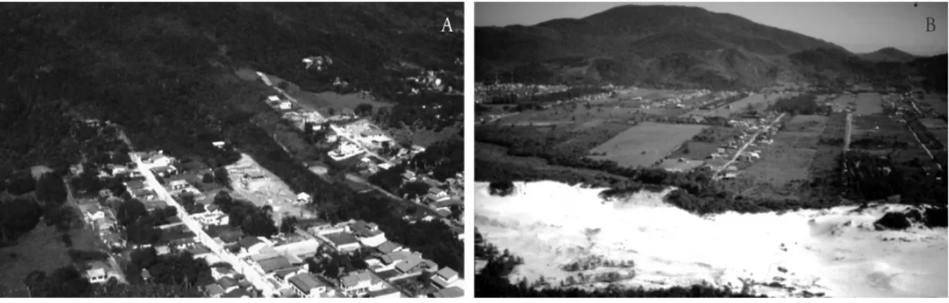 Figura 8 – A problemática interface entre tecido urbano e Áreas de Preservação Per- Per-manente no presente da Ilha de Santa Catarina