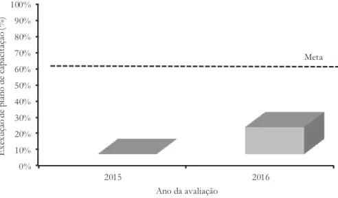 Figura 4. Percentual de execução do plano de capacitação no ano de 2015 a 2016 