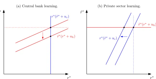 Figure 3: Determination of expectations with one-sided learning.