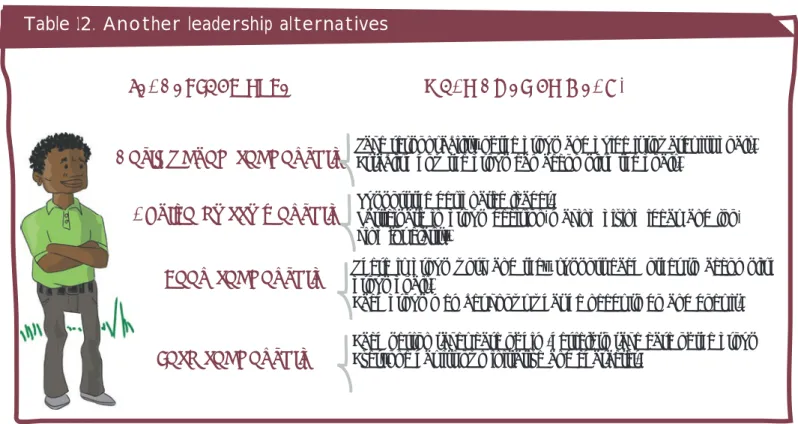 Table 12. Another leadership alternatives