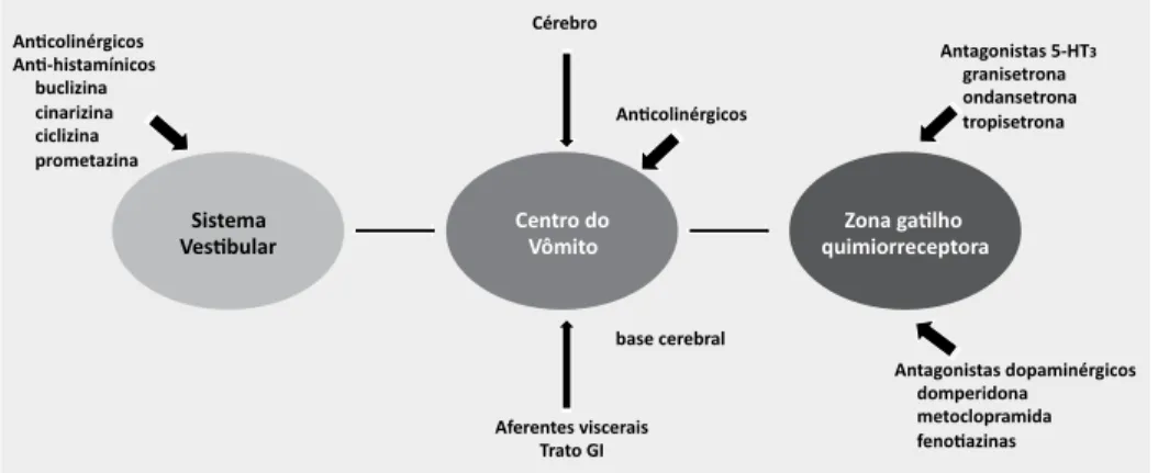 Figura 1. Locais de Ação dos Anti-Eméticos
