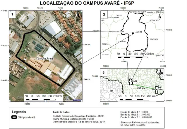 Figura  1  –  Localização  do  câmpus  no  município  de  Avaré  (IBGE,  2019).  Elaborado  por  André  Giovanini de Oliveira Sartori