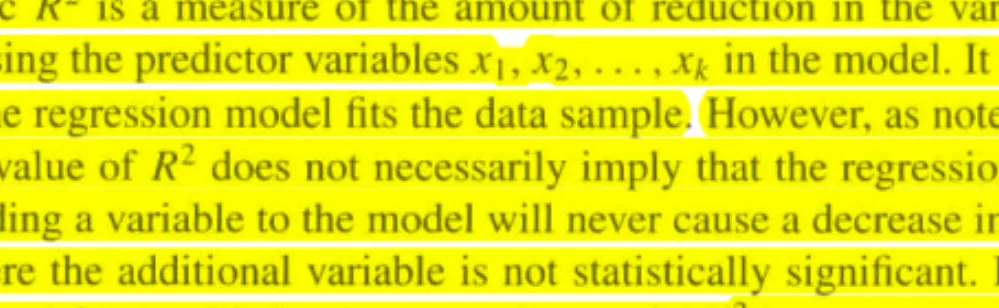 Table 3.3 also reports the coefficient of  multiple determination R 2 ,  first introduced  in  Section 2.6.2  in the context of choosing  between competing forecasting  models