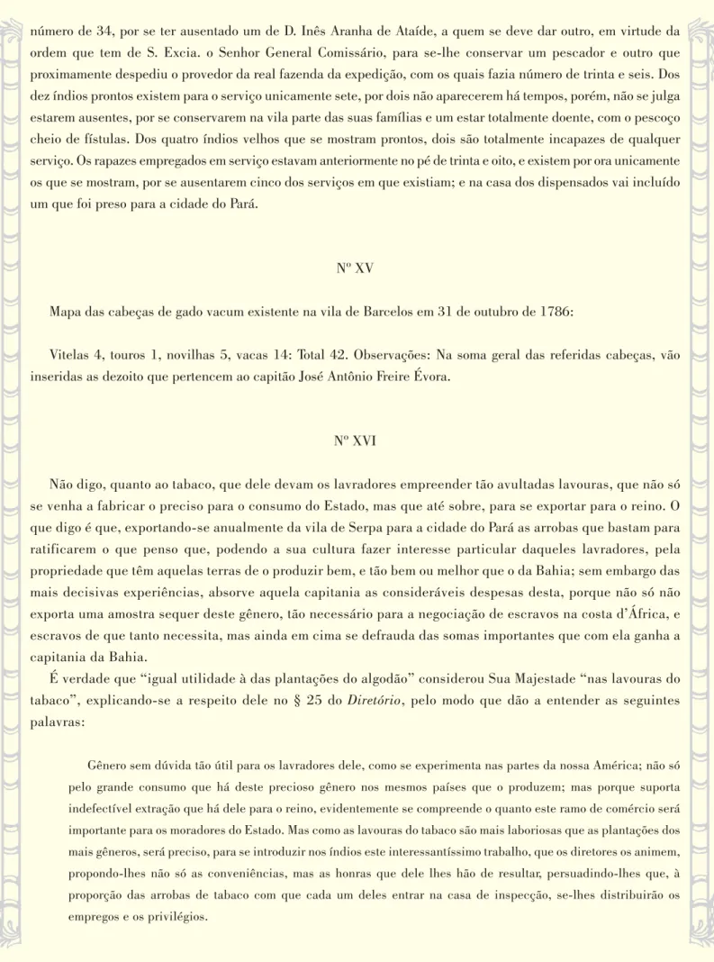 Mapa das cabeças de gado vacum existente na vila de Barcelos em 31 de outubro de 1786: