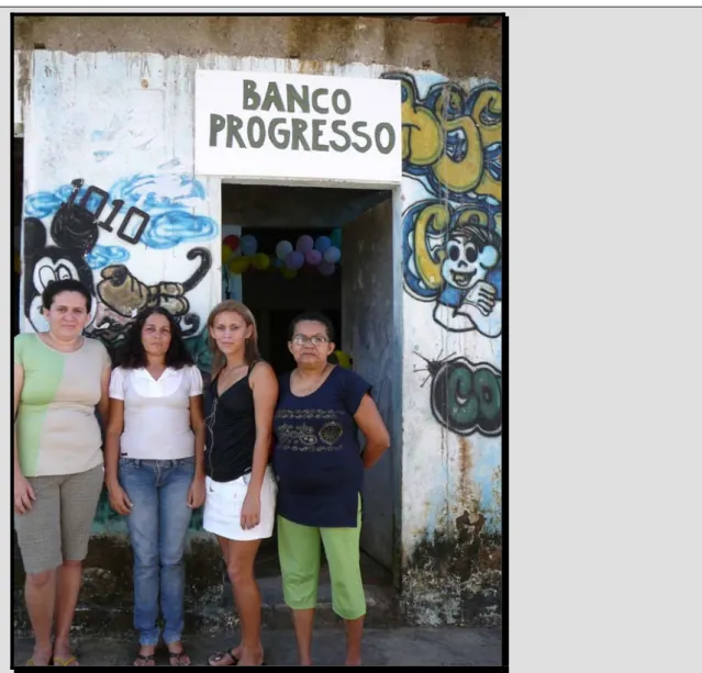 Foto 1. Algumas integrantes do Banco Progresso, operado pela agência de Bezerra de  Menezes, Fortaleza, junho de 2009 
