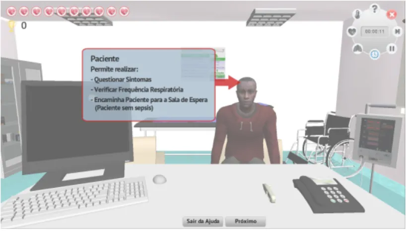 Figure 3.8: Help Screen - Identification of a Possible Sepsis Case Game Experience.