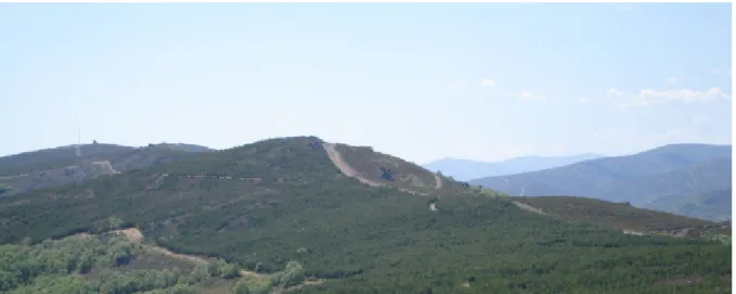 Figure 3: Example of a complex terrain site as understood in this guideline. Such as site is characterized by  orographic features with terrain slopes greater than 0.3 (approx
