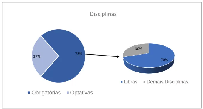 Gráfico 3: Disciplinas optativas e obrigatórias 