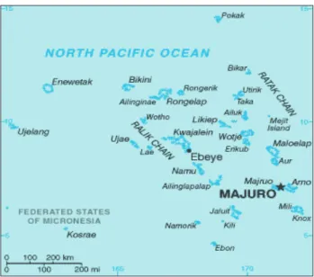 Mapa do território da República das Ilhas Marshall