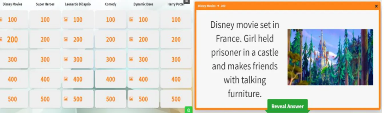 Figure 12: FlipQuiz sample cards and question. 