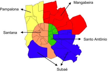 Figura 1  Mapa de Feira de Santana subdividida em subdistritos (Fonte: IBGE, 2000) 