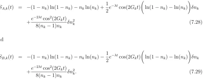 Figure 7.1: Entropic dynamics for the systems prepared with n k = 0.1, δn k = 0.01, g = 1.