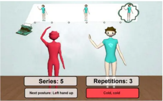 Figura 5: Exemplo da interface do usuário durante a execução de um exercício.