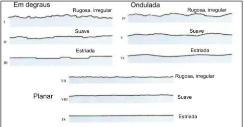 Figura 10 - Ilustração dos tipos de rugosidade segundo as classes.  