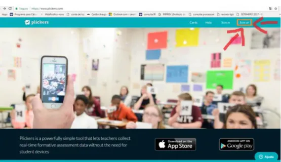 Figura 2: Fazendo login no Plickers 