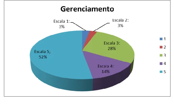 Gráfico  2:  Distribuição  percentual  do  grau  de  satisfação  no  Bloco  Gerenciamento