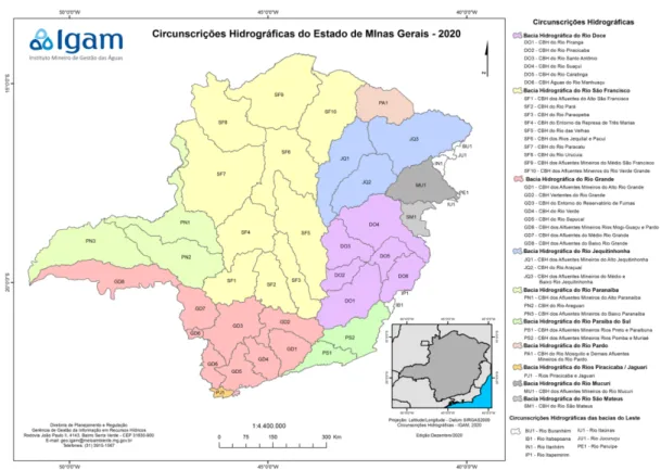 Figura 6 - Comitês de Bacias Hidrográficas do estado de Minas Gerais 