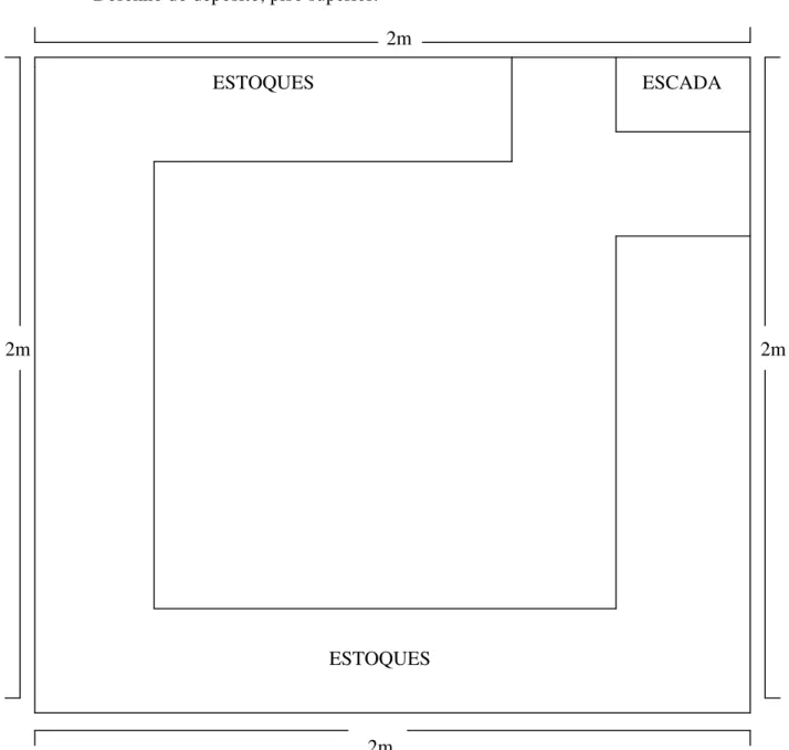 Figura 9 – Desenho do piso superior da loja (sem as alterações)  Fonte: Dados primários 