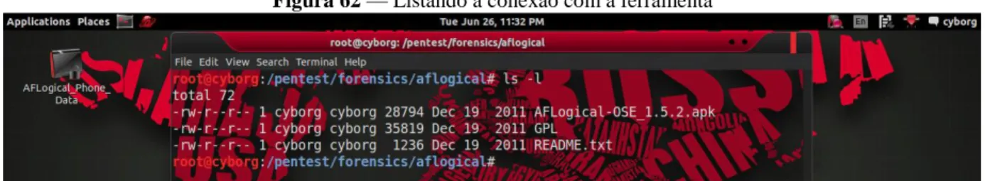 Figura 62 — Listando a conexão com a ferramenta 