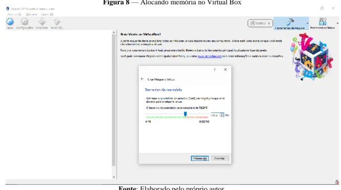 Figura 8 — Alocando memória no Virtual Box 