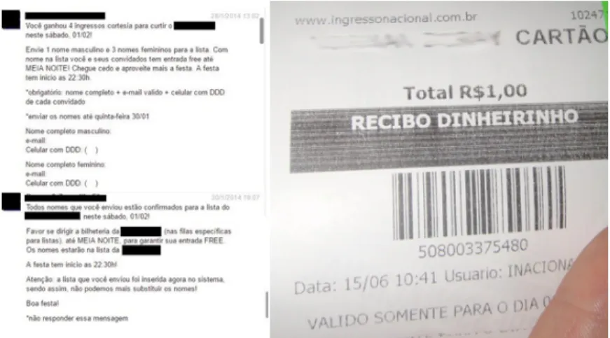 Figura 5: A comunicação com a gravadora e os ingressos. 