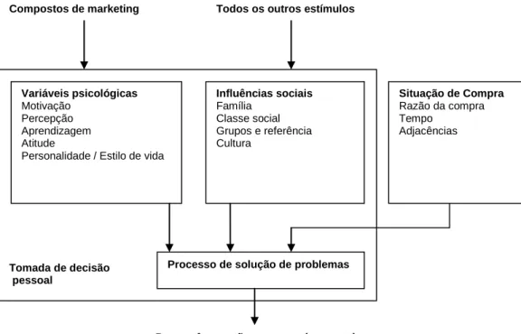 Figura 06: Modelo de comportamento de compra   Fonte: McCarthy; Perreault (1997, p.116) 