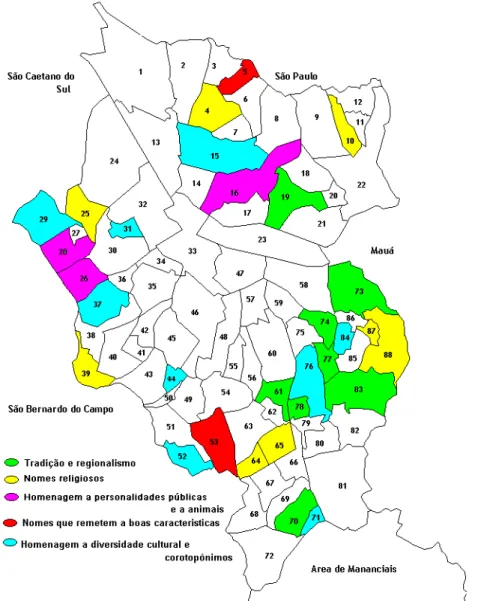 mapa 10. Nomes sem relação direta com a região. 