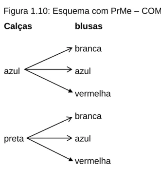 Figura 1.10: Esquema com PrMe – COM  Calças  blusas 