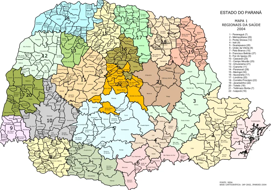 MAPA 1 REGIONAIS DA SAÚDE
