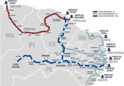 Figura 4. Mapa Ferroviário FTLSA/TLSA 