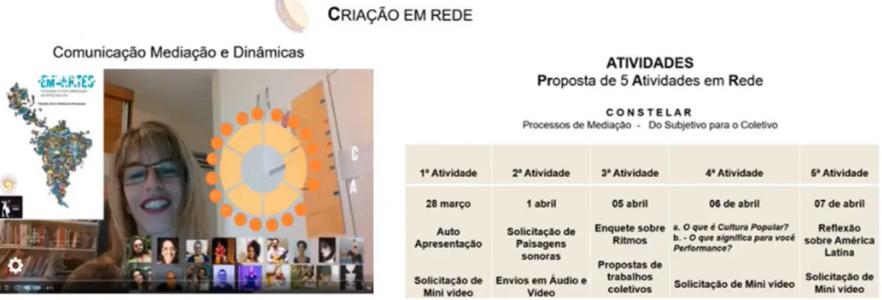 Figura 5. Encontro Virtual e proposta de Atividades. 