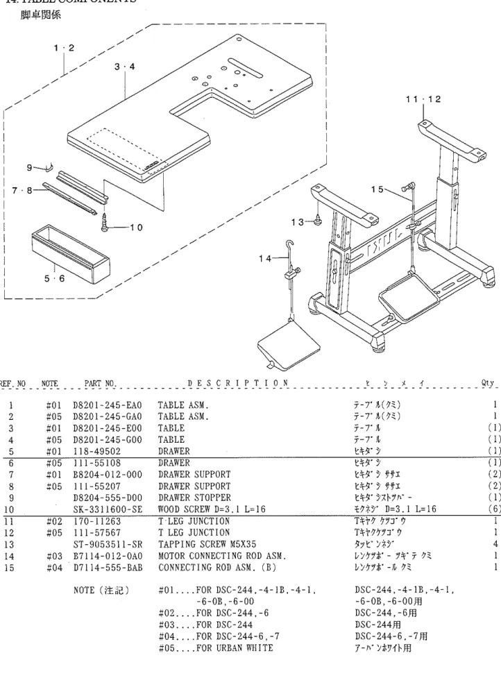 14. TABLE COMPONENTS  Jllll¥1'1ili* 