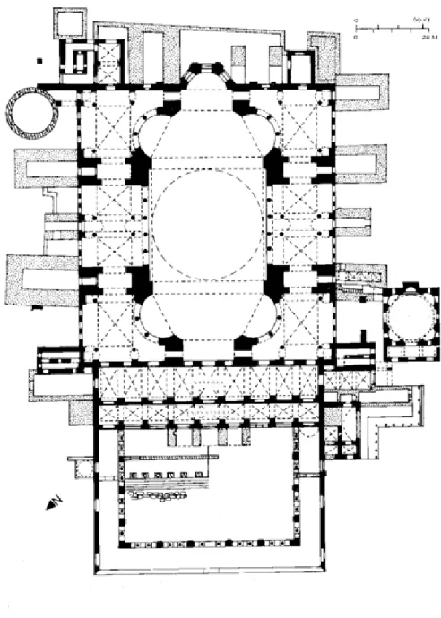 Fig. 8. Planta baixa da Catedral de Santa Sofia de Constantinopla. 