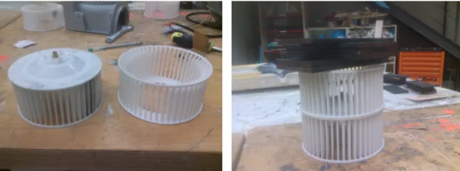 Figure 6.5: Built fan with staggered blades on both sides.