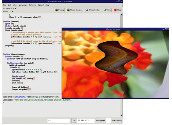 Figure 3.6: Fluxus engine being used as DrRacket module