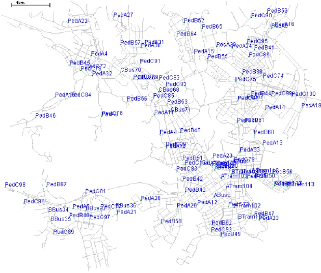 Figure 17 – Metropolitan area of Helsinki, Finland, presented on the GUI mode of The ONE simulator