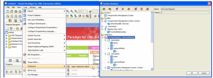 Figura 27. Trabalhando em equipe com o Visual Paradigm for UML.  