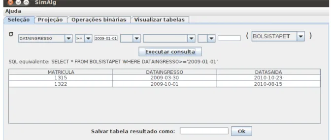 Figura 2 - Interface de execução das consultas  Fonte: Lautert (2010). 