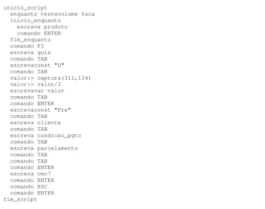 Figura 16. Exemplo de Script 