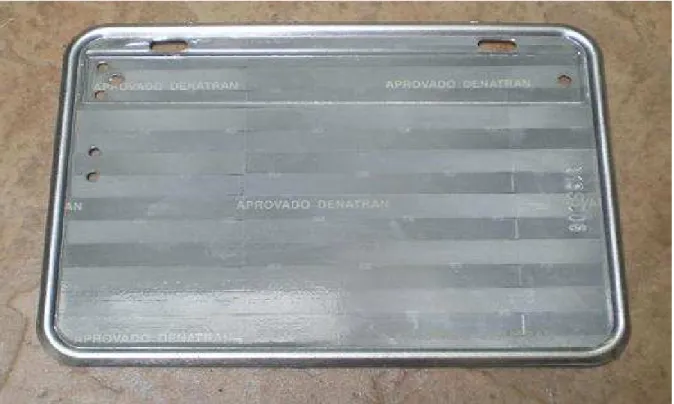 Figura 13: Placa de moto finalizada, pronta para receber os caracteres de identificação