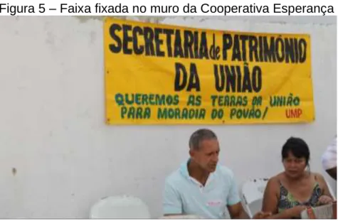 Figura 5 – Faixa fixada no muro da Cooperativa Esperança  