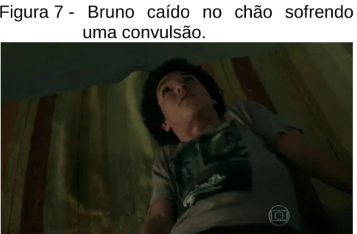 Figura 7 -   Bruno  caído  no  chão  sofrendo  uma convulsão. 