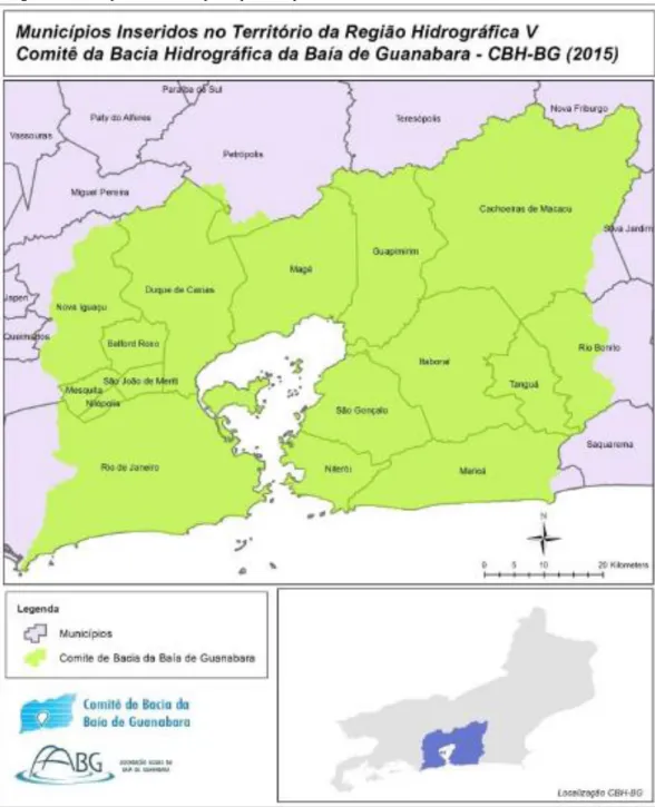 Figura 36 – Mapa dos municípios que compõem a área da RH V 
