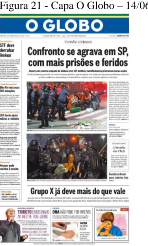 Figura 21 - Capa O Globo – 14/06/2013 