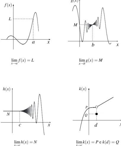 Figura 4.2: Gr´aficos das func¸˜oes f , g, h e k, respectivamente.