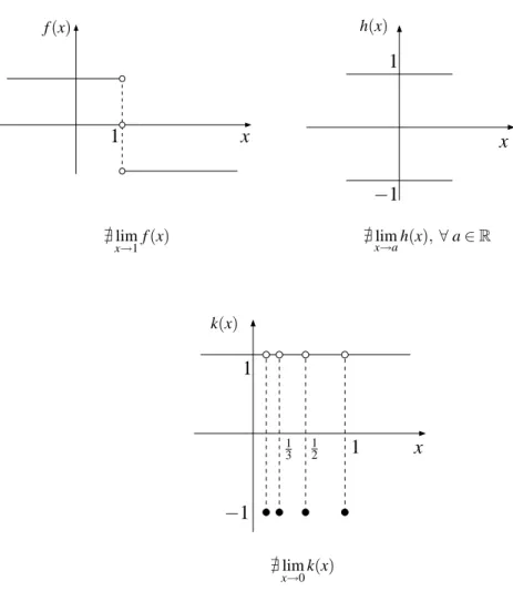 Figura 4.8: Gr´aficos das func¸˜oes f , h e k, respectivamente.