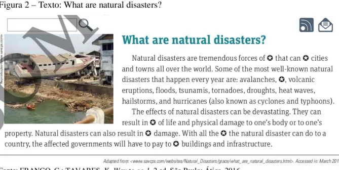 Figura 2 – Texto: What are natural disasters?  