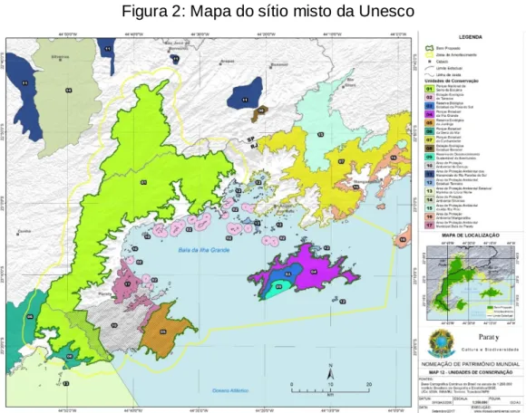 Figura 2: Mapa do sítio misto da Unesco 